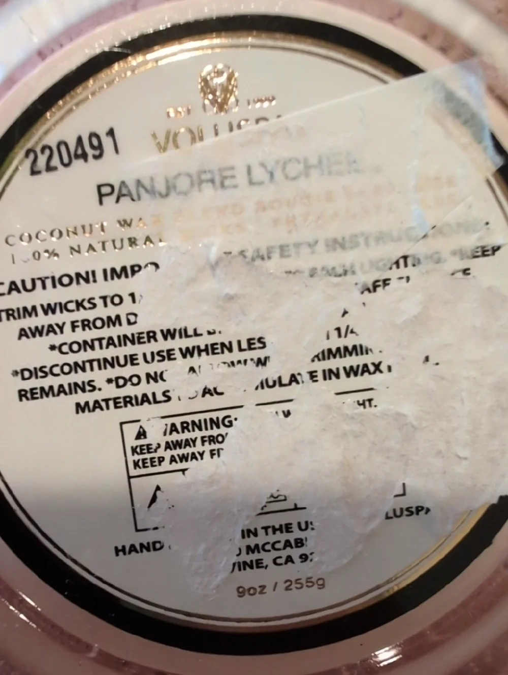Voluspa Panjore Lychee Classic Candle 9oz - Picture 5 of 6